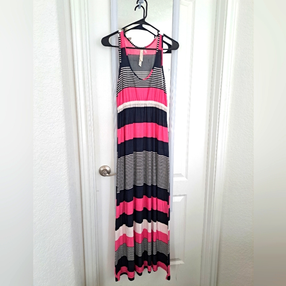 White Blue Punk Long Sleeveless Breathable Stretchy Dress Size Womens M
